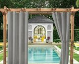 Outdoor Curtains Garden Patio Gazebo Blackout Curtain Windproof UV Protection Mildew Resistant, Thermal Insulated Curtains with Grommet, W 132cm x H BRU-28657 6286609539774