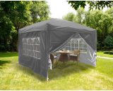 Greenbay Garden Pop Up Gazebo Party Tent Canopy With 4 Sidewalls and Carrying Bag Anthracite 3x3M 614PG30AT 7425650192135