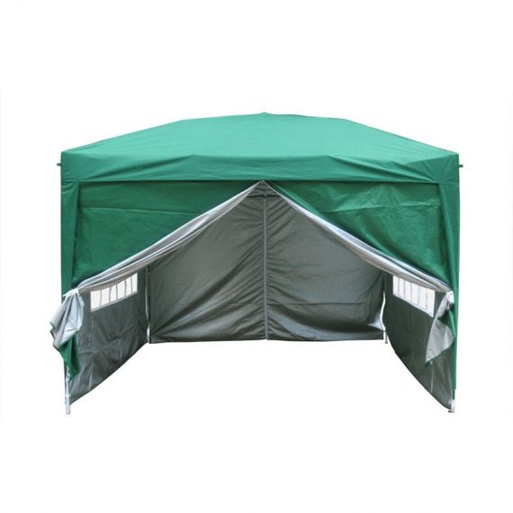 Greenbay Garden Pop Up Gazebo Party Tent Canopy With 4 Sidewalls, and Carrying Bag Green 3x3M 614PG30GE 7425650192128