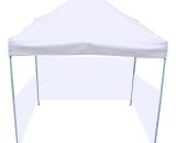 Primematik - Folding gazebo tent canopy white 300x300cm with side fabrics DS02200 8434852056144