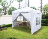 Greenbay Garden Pop Up Gazebo Party Tent Canopy With 4 Sidewalls and Carrying Bag White 2x2M 614PG20WT 7425650192012
