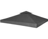 Gazebo Cover Canopy Replacement 310 g / m² Dark Grey 3 x 3 m VD26290 - Hommoo VD26290_UK 8077991510506