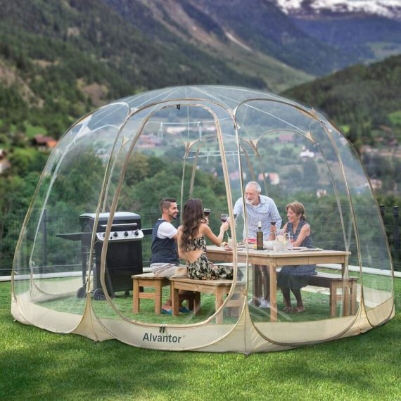 Alvantor - Bubble Tent Pop Up Gazebo, 12-15 Person Screen House Room Garden Patio Canopy Shelter, Large Premium Oversize Instant Greenhouse Weather 90190000000000