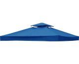 2-Tier Replacement Top Fabric for 3x3m Gazebo Pavilion Roof Canopy Blue 614GAZEBRC-2TBU 7425650159190