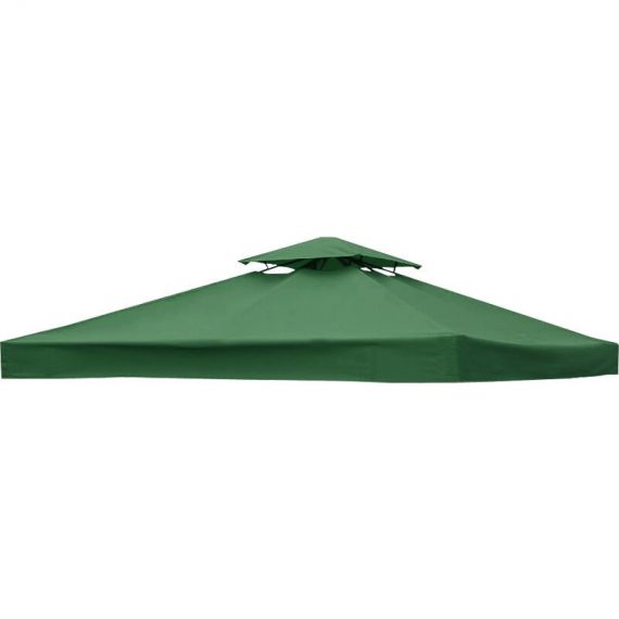 2-Tier Replacement Top Fabric for 3x3m Gazebo Pavilion Roof Canopy Green 614GAZEBRC-2TGE 7425650159169