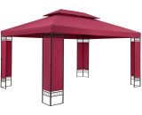 Garden Pavilion Elda Outdoor Patio Canopy Shelter 3x4m Gazebo Red 994671 4251779107629