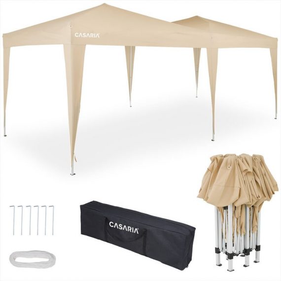Gazebo 3x6m Capri Pop-Up Party Tent Outdoor Garden Patio Festival Canopy Marquee Cream 107098 4250525365436