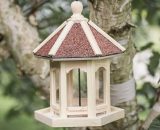 Wooden Gazebo Bird Feeder, Natural Garden Carousel Pergola Bird Feeding Station for Bird Seed Mix and Peanuts GM-BIRD-004 5055959718808