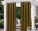 Pergola Outdoor Drapes,Blackout Patio Outdoor Curtains,Waterproof Outside Decor with Rustproof Grommet for Pergola/Porch(2 H36624K-2 787830178658
