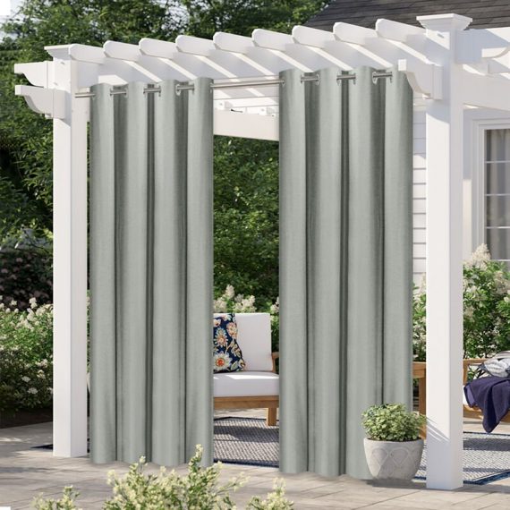 Pergola Outdoor Drapes,Blackout Patio Outdoor Curtains,Waterproof Outside Decor with Rustproof Grommet for Pergola/Porch(2 H36624GY-2 787830178665