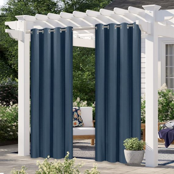 Pergola Outdoor Drapes,Blackout Patio Outdoor Curtains,Waterproof Outside Decor with Rustproof Grommet for Pergola/Porch(2 H36624DBL-4 787830178597