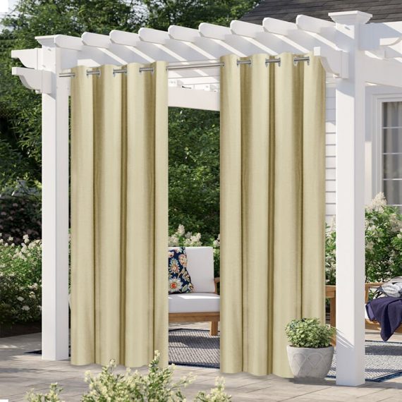Pergola Outdoor Drapes,Blackout Patio Outdoor Curtains,Waterproof Outside Decor with Rustproof Grommet for Pergola/Porch(2 H36624BE-2 787830178641
