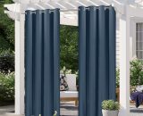 Pergola Outdoor Drapes,Blackout Patio Outdoor Curtains,Waterproof Outside Decor with Rustproof Grommet for Pergola/Porch(2 H36624DBL-3 787830178634