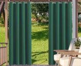 Asupermall - 1 Panel Outdoor & Indoor Curtain Sun Blocking Privacy Grommet Curtains for Pergola Porch Pavilion Garden Lawn Corridor Wind Resistant H44654GR 805444638587