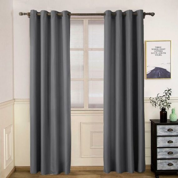 Thsinde - Pergola Curtains With Perforations, Suitable For Outdoor Curtain Gardens (2 Pieces) TM1012590-KQ 9424978420249