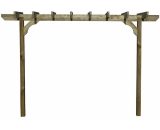 Arbor Garden Solutions - Chamfered Single Beam Pergola, Plant Climbing Arbour, 3m (2 Uprights), (2 row kit), Rustic Brown CPSBPCA-TRK-3m-RB