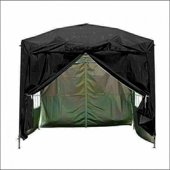 3 x 3m Garden Pop Up Gazebo Marquee Patio Canopy Wedding Party Tent - Black 700-0086 5056391901384