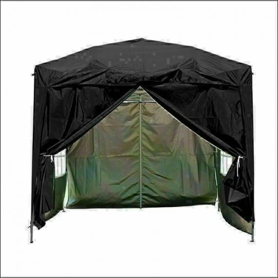 Aquariss - 2 x 2m Garden Pop Up Gazebo Marquee Patio Canopy Wedding Party Tent- Black 700-0072 5056391901247