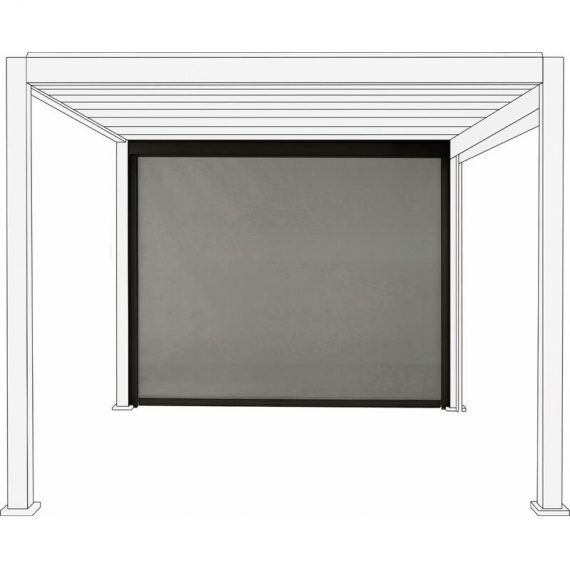 Alice's Garden - 3m adjustable privacy screen for 3x4m Triomphe pergola, aluminium and textilene - Grey PGBCRUS3AT 3760350655431