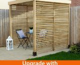 Modular Wooden Pergola 6'5 x 6'5 with Sides - Natural Timber MODPERG3PPKHD 5013053183175