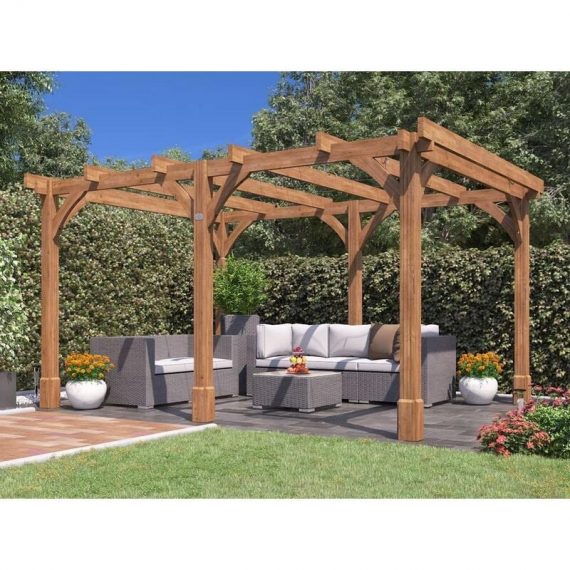 Dunster House Ltd. - Wooden Pergola Garden Plant Frame Furniture Kit - Atlas 4m x 3m 7886 5055438719524