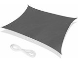 Gray Rectangle Shade Sail 4×6 Meters, Waterproof Canvas 95% UV Protection, for Outdoor, Garden & Patio, Lawn, Decking Pergola Y0045-UK1-230210-7385 4772783576909