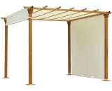 Outsunny - Outdoor Retractable Pergola Gazebo Garden Sun Shade Canopy Shelter - Beige 5056399104749 5056399104749