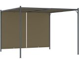 Garden Pergola with Retractable Roof 3x3 m Taupe 180 g/m² vidaXL - Taupe 8720286106457 8720286106457