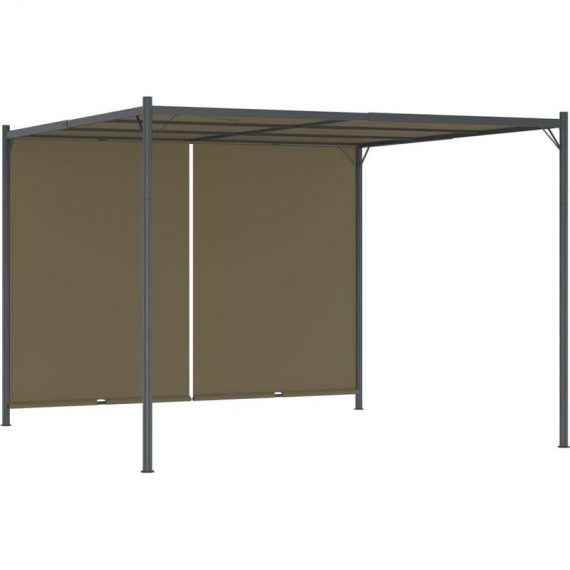 Garden Pergola with Retractable Roof 3x3 m Taupe 180 g/m² vidaXL - Taupe 8720286106457 8720286106457