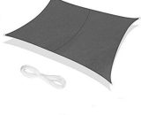Rectangle Shade Sail 2 x 3 Meters Grey, Waterproof Canvas 95% UV Protection, for Outdoor, Garden & Patio, Lawn, Decking Pergola BRU-20371 6286582870130