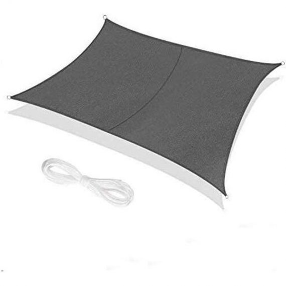 Rectangle Shade Sail 2 x 3 Meters Grey, Waterproof Canvas 95% UV Protection, for Outdoor, Garden & Patio, Lawn, Decking Pergola CMH-466 7661328846836