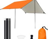 Rectangular shade sail 3x4M orange with fixing kit Camping picnic rain and sun protection pergola TM1006572-A 9101322517557