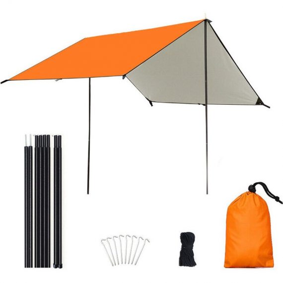Rectangular shade sail 3x4M orange with fixing kit Camping picnic rain and sun protection pergola TM1006572-A 9101322517557