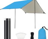 Rectangular shade sail 3x4M blue with fixing kit Camping picnic rain and sun protection pergola TM1006573-A 9101322517564