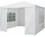 3m x 3m White Waterproof Garden Gazebo Marquee Awning Tent - Oypla OYP4082 5060544752556