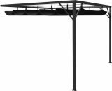Devenirriche - Garden Wall Gazebo with Retractable Roof Canopy 3x3 m Anthracite - Anthracite MM-44008
