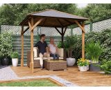 Dunster House Ltd. - Wooden Gazebo Utopia 200 2m x 2m - Heavy Duty Garden Shelter Pressure Treated and Roof Shingles 2680 5055438715403