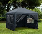 2.5x2.5m Pop Up Gazebo With Sides Outdoor Garden Heavy Duty Party Tent, Grey 3331556 5056562116401