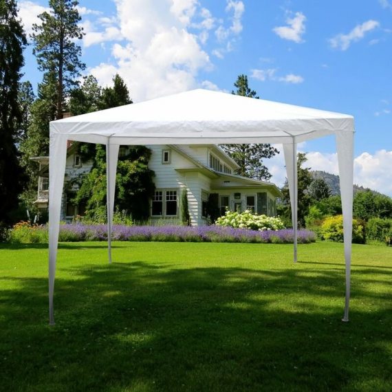 3x3m Gazebo Waterproof No Sides Party Tent Marquee Garden Outdoor Canopy, White 333731 5056512957511
