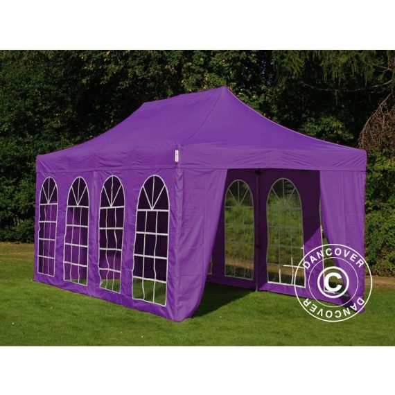 Dancover - Pop up gazebo FleXtents Pop up canopy Folding tent Xtreme 50 Vintage Style 3x6 m Purple, incl. 6 sidewalls - Purple 5715233078560 5715233078560