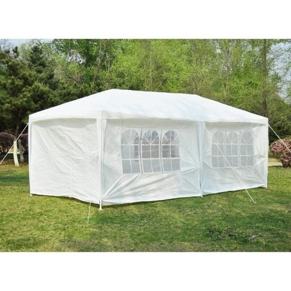 3x6M Gazebo with Side Panels Waterproof Party Event Tent Marquee Steel Frame ws white GZ6301 711841808426