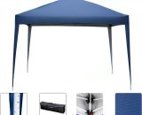 Gazebo, 3 x 3M Portable Waterproof pe Heavy Duty Canopy Tent for Garden Market Stalls Party Wedding Beach Outdoor (Dark Blue) U1K24580699