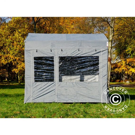 Dancover - Pop up gazebo FleXtents Pop up canopy Folding tent pro Trapezo 2x3 m Grey, incl. 4 sidewalls - Grey 5710828672215 5710828672215