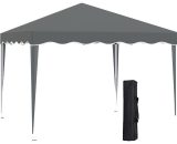 Outsunny 3x3(m) Pop Up Gazebo Canopy, Foldable Tent with Carry Bag, Adjustable Height, Wave Edge, Garden Outdoor Party Tent, Grey 84C-263GY 5056534574369