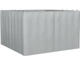 Outsunny 4 Pack Universal Gazebo Replacement Sidewalls Privacy Panel for Most 3 x 4m Gazebo Canopy Pavillion Outdoor Shelter Curtains Light Grey 84C-226V01LG 5056534568139