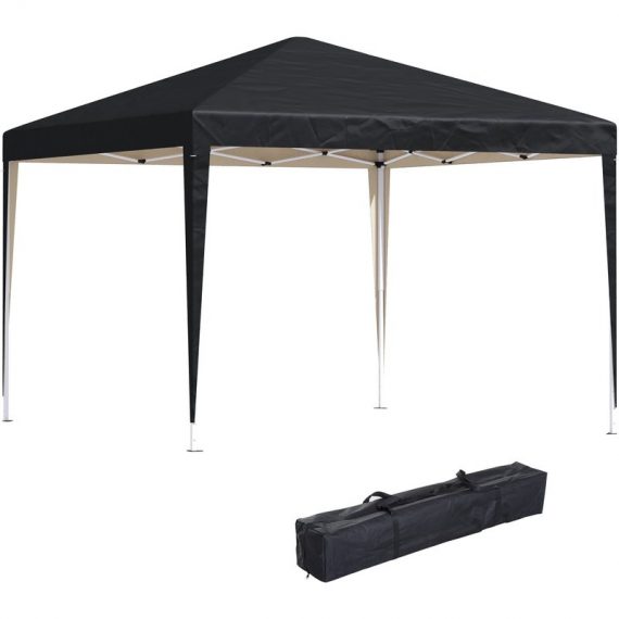 Outsunny 3 x 3 meter Garden Heavy Duty Pop Up Gazebo Marquee Party Tent Folding Wedding Canopy Black UV Protection 840-158BK 5056029894705