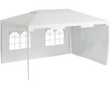 Outsunny 3 x 4 m Garden Gazebo Shelter Marquee Party Tent with 2 Sidewalls for Patio Yard Outdoor, White 84C-328V02WT 5056602967260