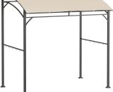 Outsunny 2.2 x 1.5 m BBQ Grill Gazebo Tent, Garden Grill with Metal Frame, Curved Canopy and 10 Hooks, Outdoor Sun Shade, Beige 84C-429V00BG 5056602948795