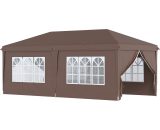 Outsunny 3 x 6 m Pop Up Gazebo with Sides and Windows, Height Adjustable Party Tent with Storage Bag for Garden, Camping, Event, Brown 84C-425V01CF 5056602958954