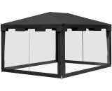 Outsunny 4 x 3 m Party Tent Wedding Gazebo Outdoor Waterproof PE Canopy Shade with Panel 84C-022V03CG 5056725362478